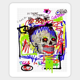 Grocery List  Neo Goth Skull Sticker